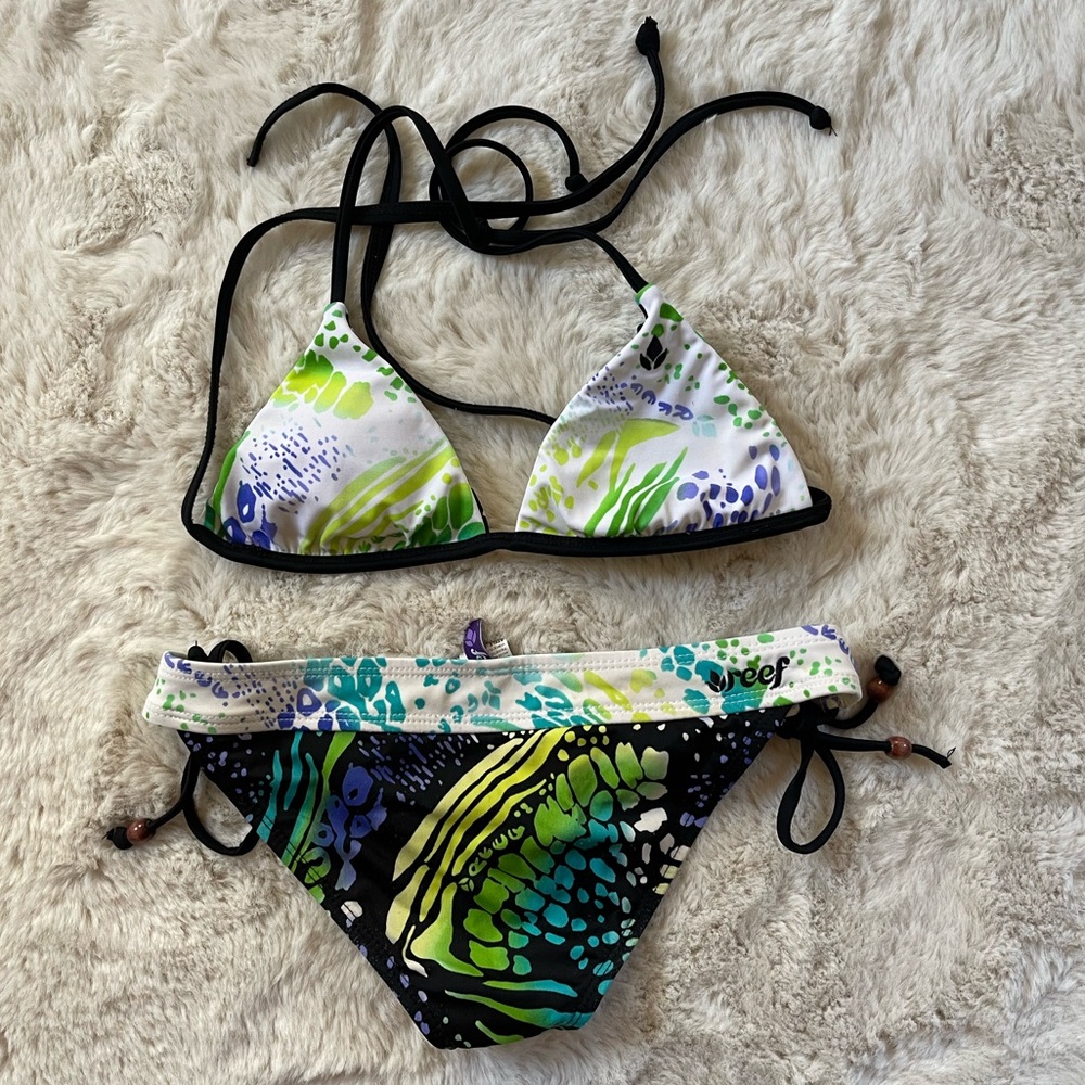 Reef Reversible String Triangle Bikini S - image 2